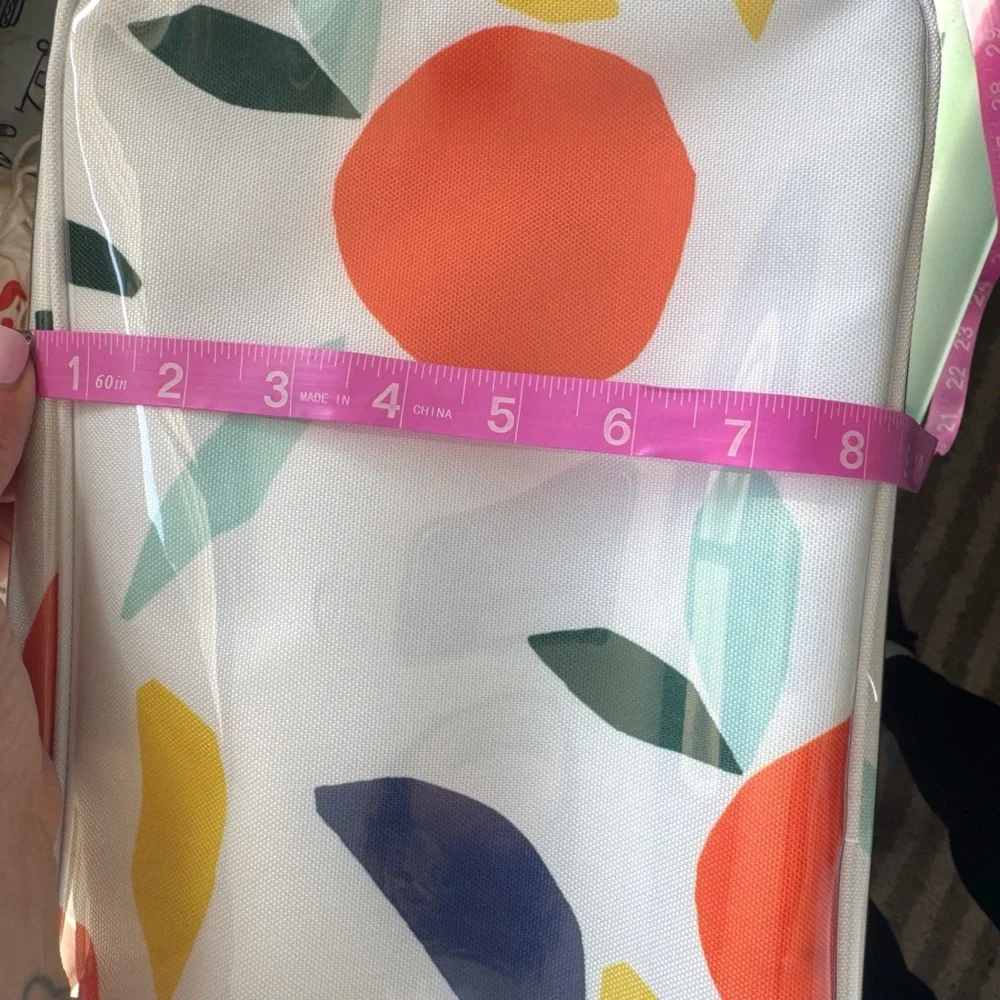 Kate Spade Colorful fruit design coolerTote Bag w/ plastic coating,zipper,straps